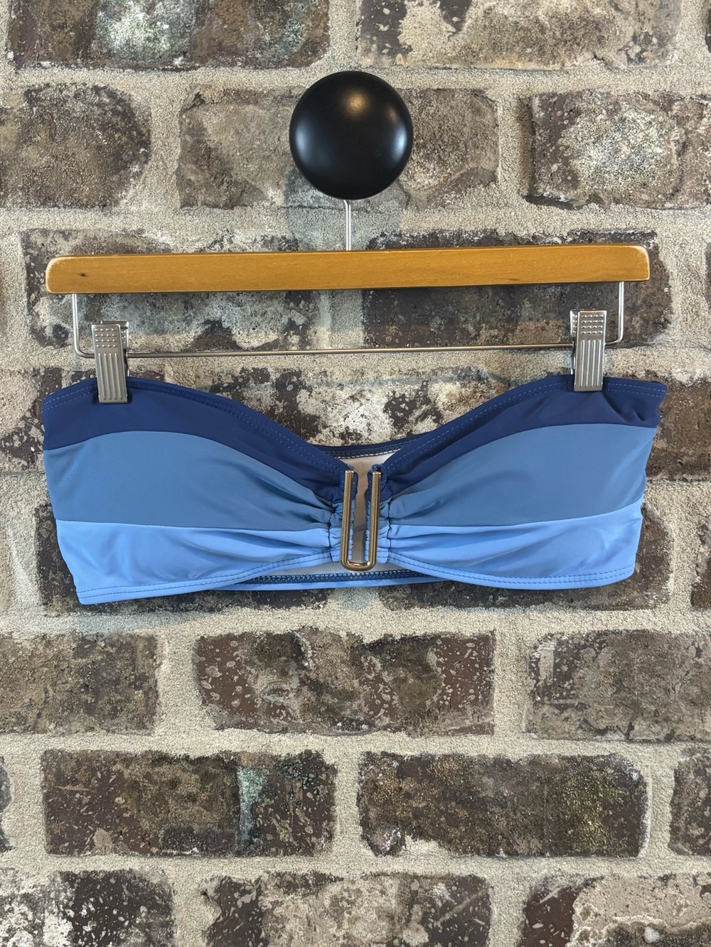 SHEIN Swim Women’s Two-Tone Blue Bandeau Bikini Set Size L